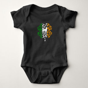 IRISH Flag St Patricks Day Boston Terrier Shamrock Baby Bodysuit
