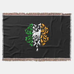 IRISH Flag St Patricks Day Boston Terrier Shamrock Throw Blanket