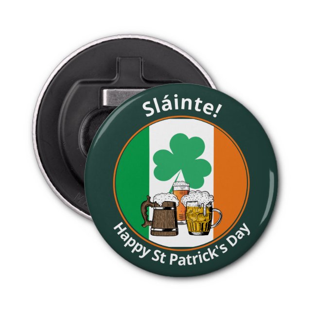 Irish Flag St Patricks Day Bottle Opener (Front)
