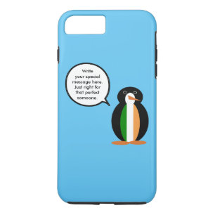 Irish Flag Talking Ms. Penguin Personalised iPhone 8 Plus/7 Plus Case