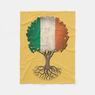 Irish Flag Tree of Life Customisable Fleece Blanket