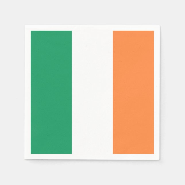 Irish Flag: Tricolor Saint Patrick’s Day Party Napkin (Front)