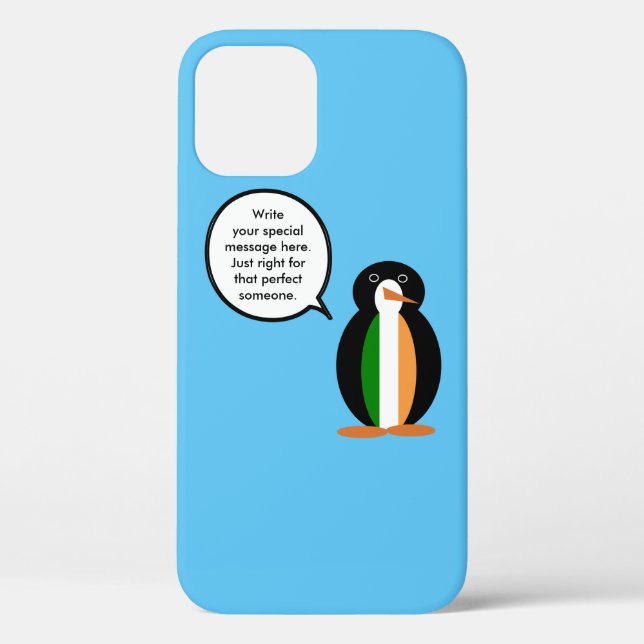 Irish  Flag Wildlife Penguin Personalised Gift Case-Mate iPhone Case (Back)