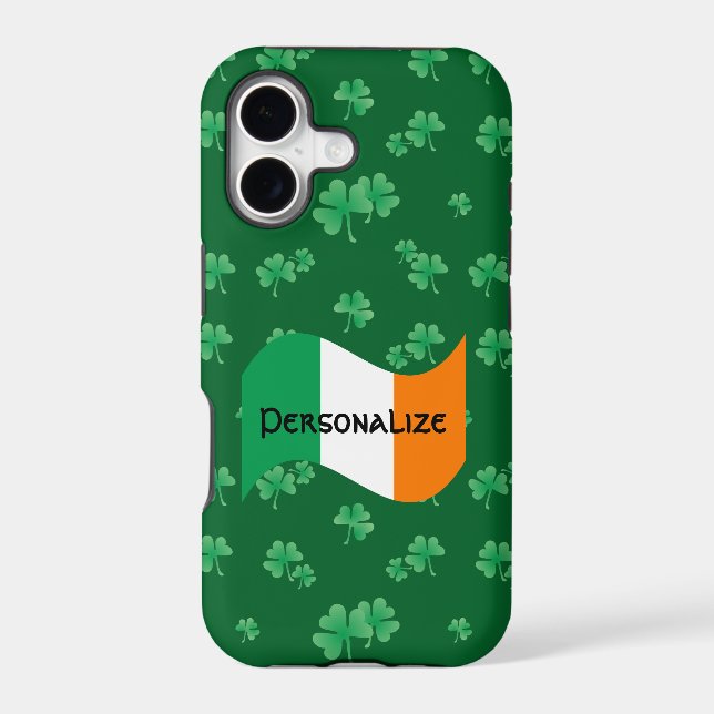 Irish Flag with Shamrock Pattern (Back)