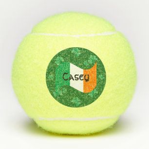 Irish Flag with Shamrocks Personalised Tennis Balls
