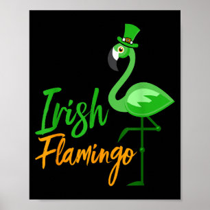 Irish Flamingo - Funny Ireland Animal Lover Gift Poster