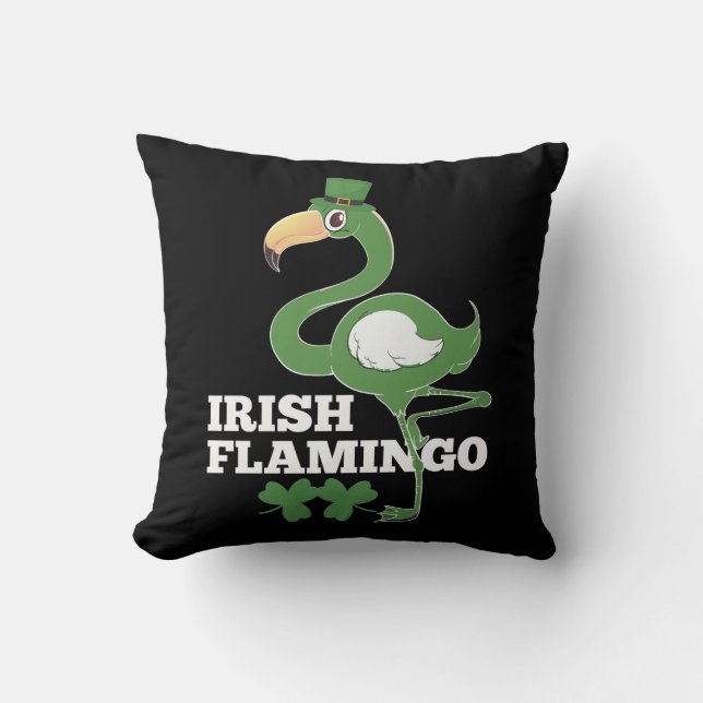 Irish Flamingo Ireland Party st patricks day Cushion (Front)