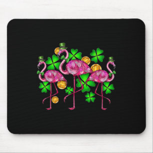 Irish Flamingo St Patricks Day Bird Animal Kids Wo Mouse Pad