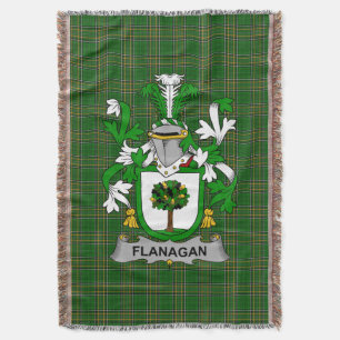 Irish Flanagan or O_Flanagan Coat of Arms Family Throw Blanket