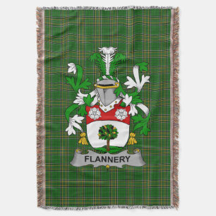 Irish Flannery or O_Flannery Coat of Arms Family  Throw Blanket