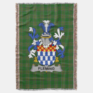 Irish Fleming Coat of Arms Family Crest Ireland Throw Blanket