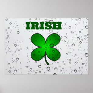 Irish Floating Clover Poster