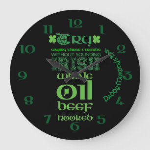 Irish folklore personalised large clock