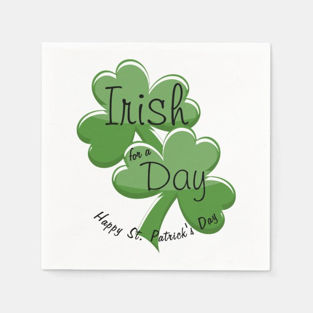 Irish For A Day Happy St. Patrick's Day Napkin (Front)