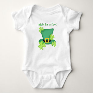 Irish for a Day St. Patrick's Day Shamrock Baby Bodysuit