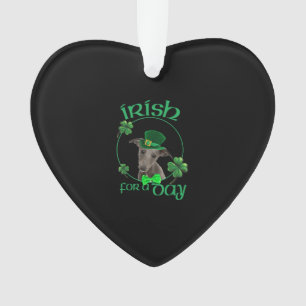 Irish For A Day Whippet Lucky Dog In Patrick Day Ornament