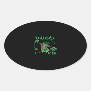 Irish For A Day Whippet Lucky Dog In Patrick Day Oval Sticker