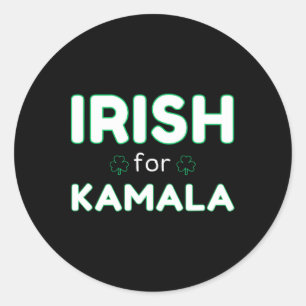 Irish For Kamala Harris 2024 Election Classic Round Sticker