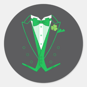 Irish Formal Tuxedo St. Patrick's Day Classic Round Sticker