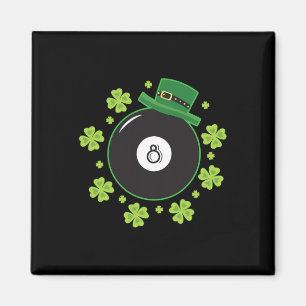 Irish Four Leaf Clover Shooting Pool Ball Billiard Magnet
