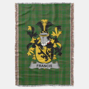 Irish Francis Coat of Arms Family Crest Ireland Throw Blanket
