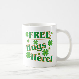 Irish Free Hugs Here! Happy green clovers Coffee Mug