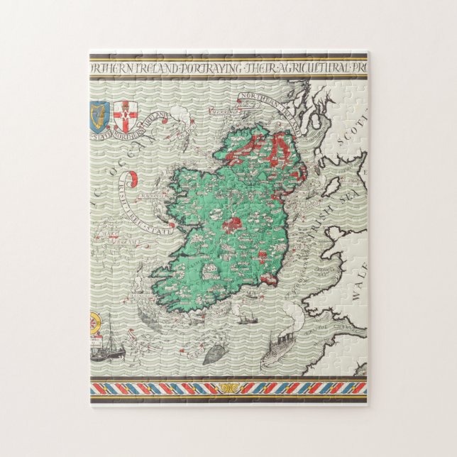 Irish Free State & Northern Ireland MacDonald Gill Jigsaw Puzzle (Vertical)