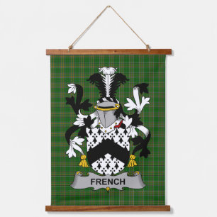 Irish French Coat of Arms Family Crest Hanging Tapestry