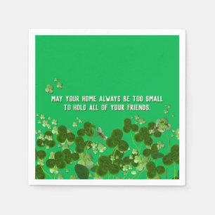 Irish friend quote with shamrocks napkin