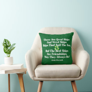 Irish Friendship Blessing Good Ships Bestie Bday Cushion