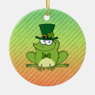 Irish Frog Design Ceramic Tree Decoration