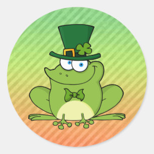 Irish Frog Design Classic Round Sticker