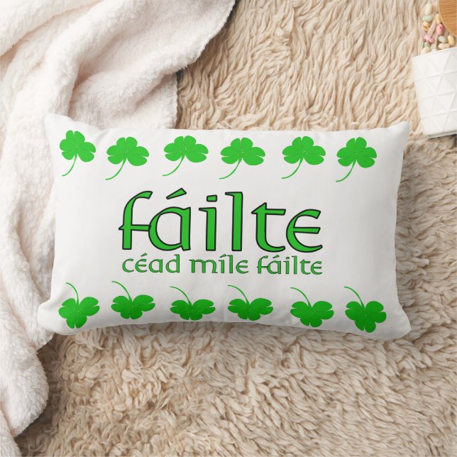 Irish Gaelic Celtic Welcome Failte Lumbar Cushion (Blanket)
