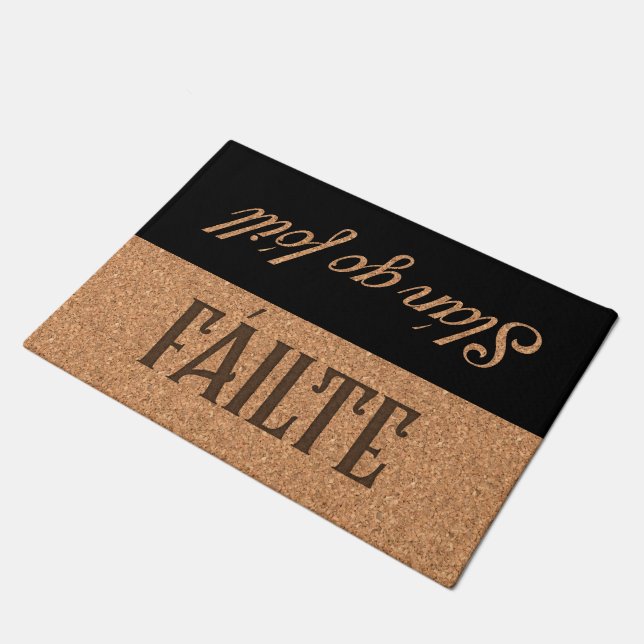 Irish Gaelic Welcome & Goodbye, Fáilte  Doormat (Angled)