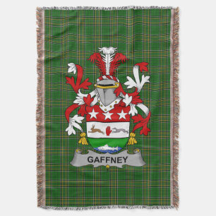 Irish Gaffney Coat of Arms Family Crest Ireland Throw Blanket