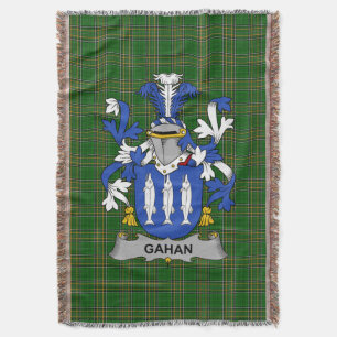 Irish Gahan or McGahan Coat of Arms Family Crest Throw Blanket