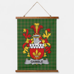 Irish Gamble Coat of Arms Family Crest Hanging Tapestry