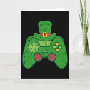 Irish Gamer Boys Video Game Controller St Patricks Card