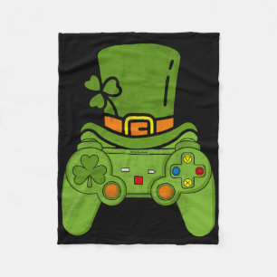 Irish Gamer Boys Video Game Controller St Patricks Fleece Blanket
