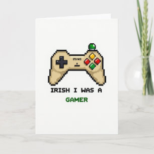Irish Gamer Retro Style Card