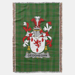 Irish Geoghegan or O_Geoghegan Coat of Arms Famil Throw Blanket