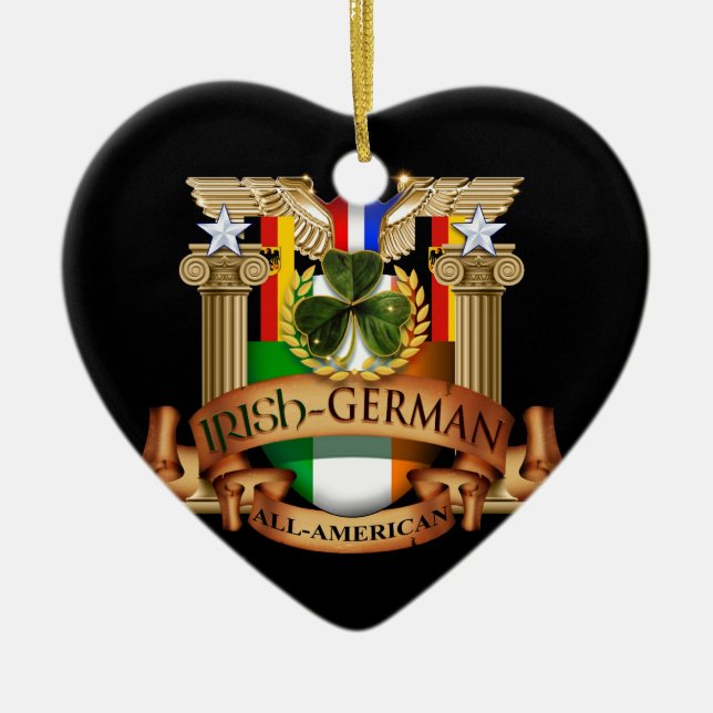 Irish German All-American Ceramic Ornament (Front)