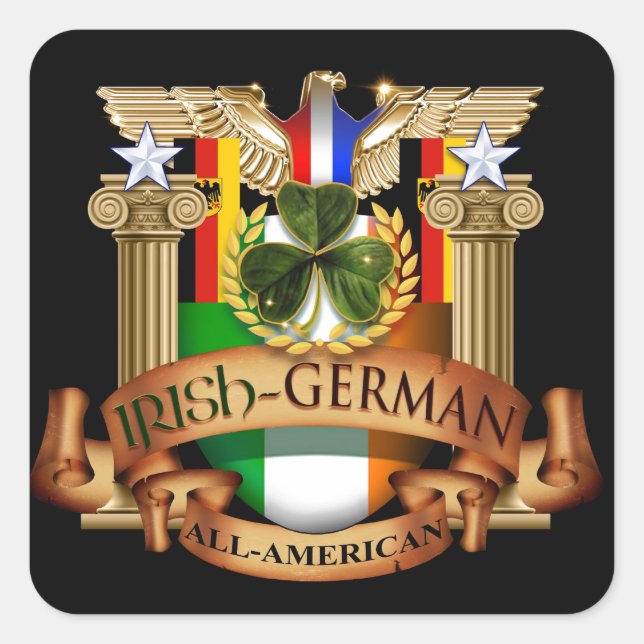 Irish German All-American Square Sticker (Front)