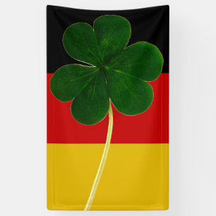 Irish German Flag Shamrock Clover St. Patrick Banner