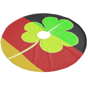 Irish German Flag Shamrock Clover St. Patrick Fleece Tree Skirt