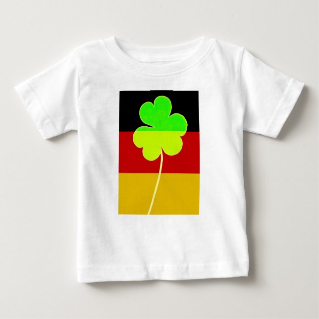 Irish German Flag Shamrock Clover St. Patrick Fun Baby T-Shirt (Front)