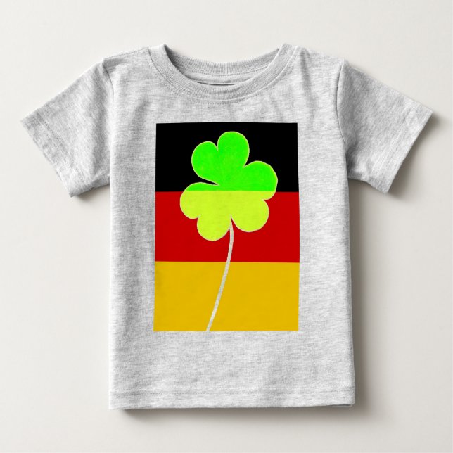 Irish German Flag Shamrock Clover St. Patrick Fun Baby T-Shirt (Front)