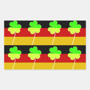 Irish German Flag Shamrock Clover St. Patrick Fun Rectangular Sticker