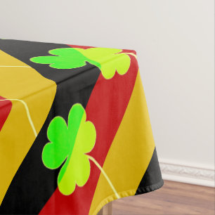 Irish German Flag Shamrock Clover St. Patrick Tablecloth