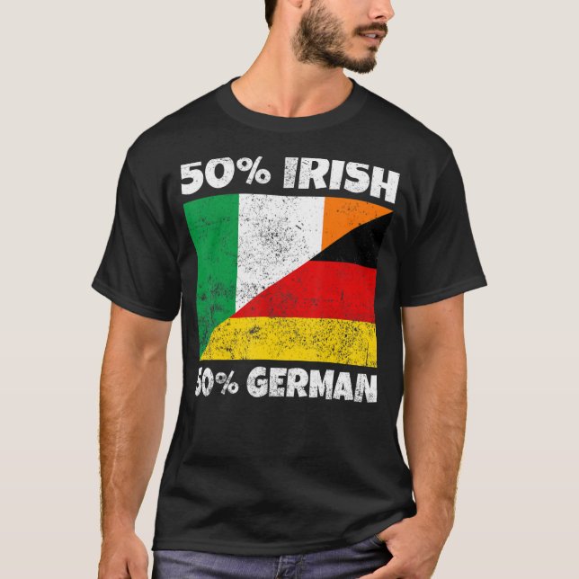 Irish German Flag Shamrock St Patricks Day T-Shirt (Front)